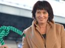 Bundesrätin Doris Leuthard mit grüner Kordel als Symbolik zur Eröffnung des neuen Knotenpunktes St. Gallen.