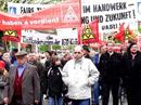 In ganz Europa gingen die Menschen auf die Strasse. Bild: Kundgebung der deutschen Gewerkschaft IG-Metall.