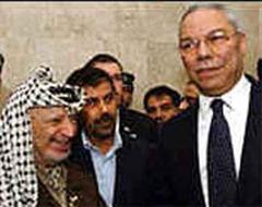 Palästinenser-Präsident Jassir Arafat und US-Aussenminister Colin Powell.