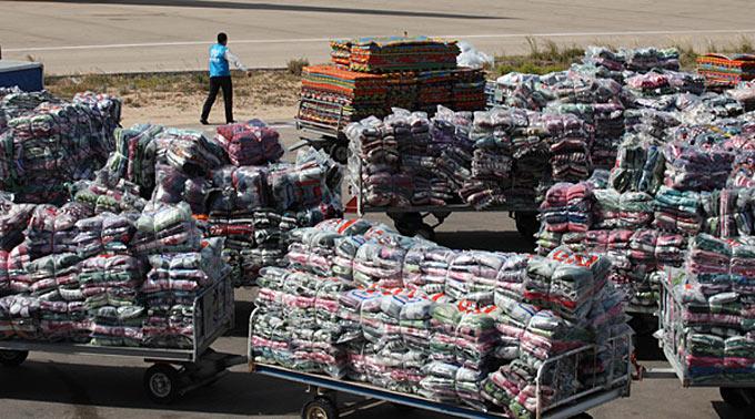 31 Tonnen Hilfsgütern wurden heute nach Mogadischu geflogen.