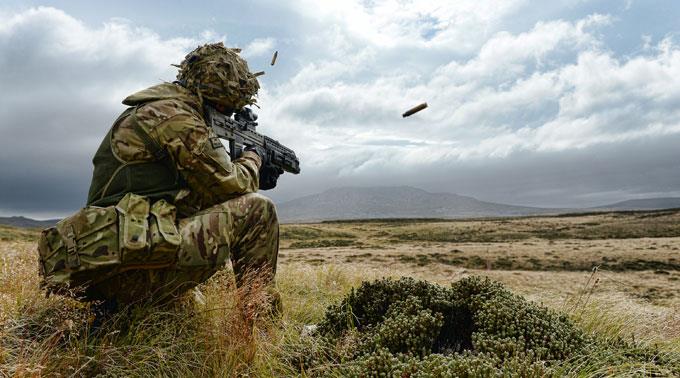 Britisches Manöver auf den Falklandinseln.